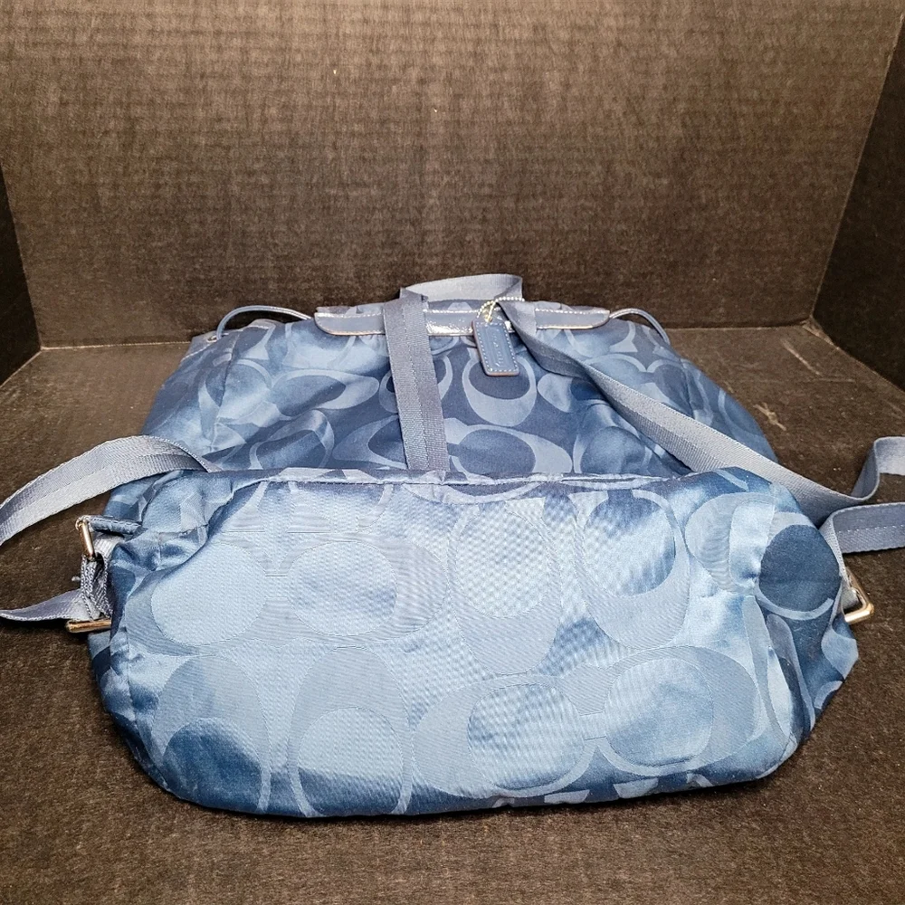 Coach Signature C's Nylon Getaway Backpack Teal # E1457-F30781 - Picture 4 of 14